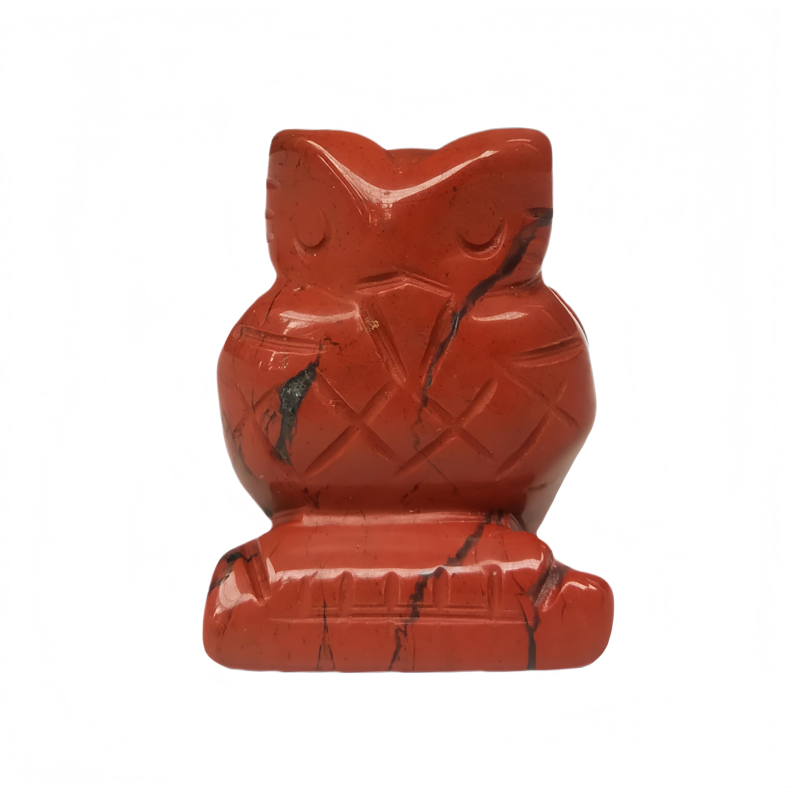 Sunshcat red jasper owl crystal figurine enhancing calm and luck at home