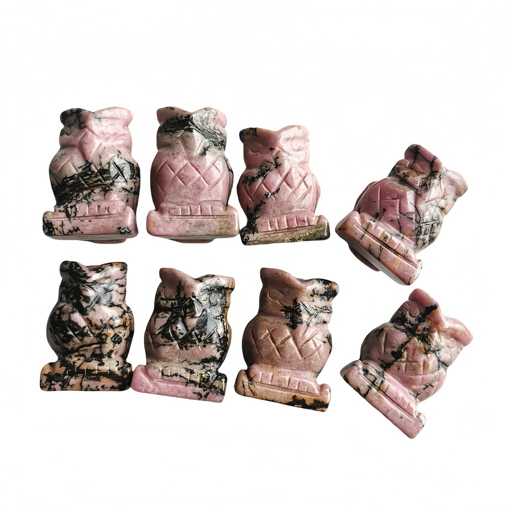 Sunshcat rhodonite owl figurine packaging option for gifting.