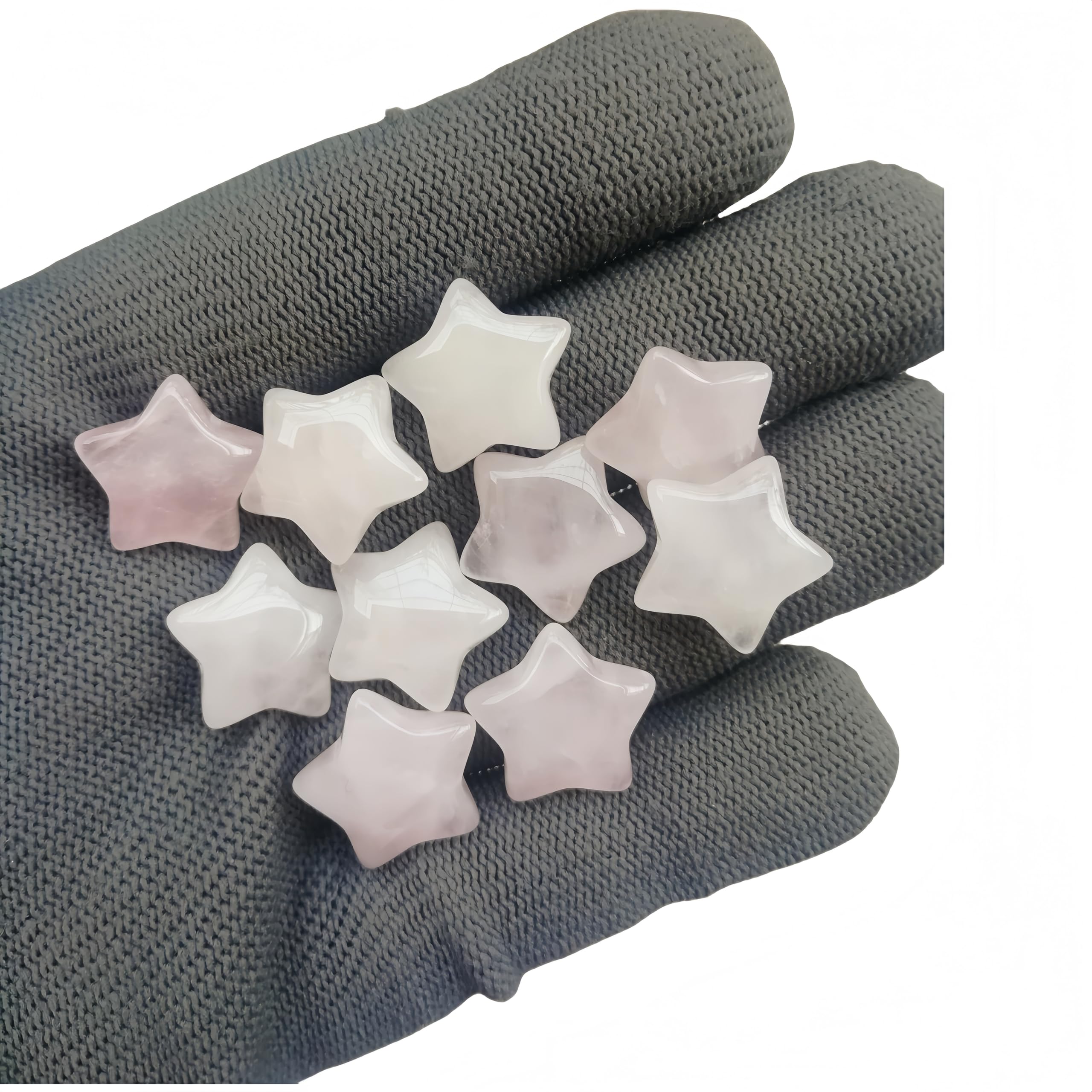 Sunshcat Rose Quartz star-shaped stone for meditation and DIY jewelry.