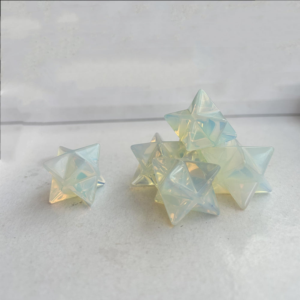 Sunshcat opalite Merkaba used in meditation for calm concentration and balance.