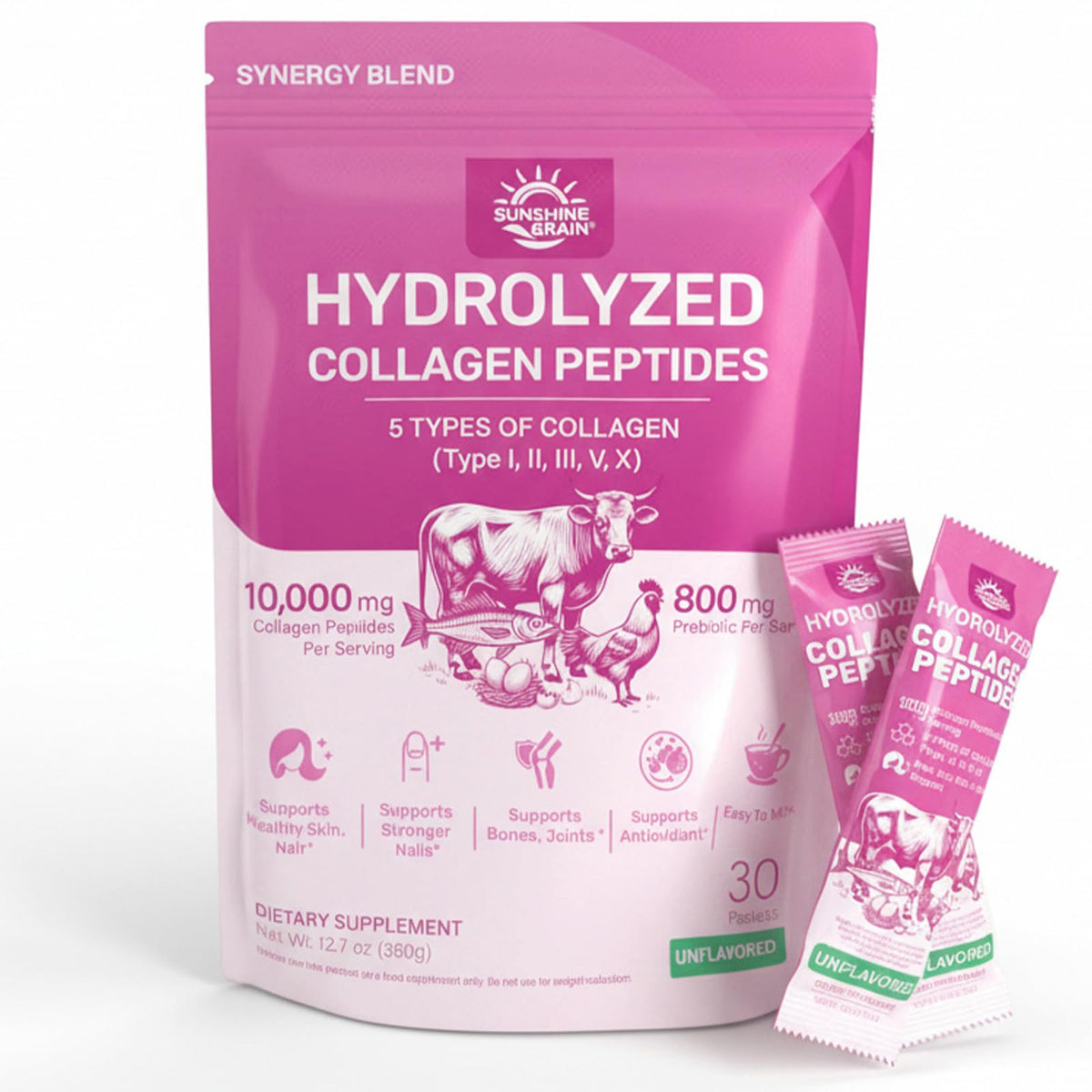 Sunshine & Rain Multi Collagen sticks pack for easy daily use on the go.