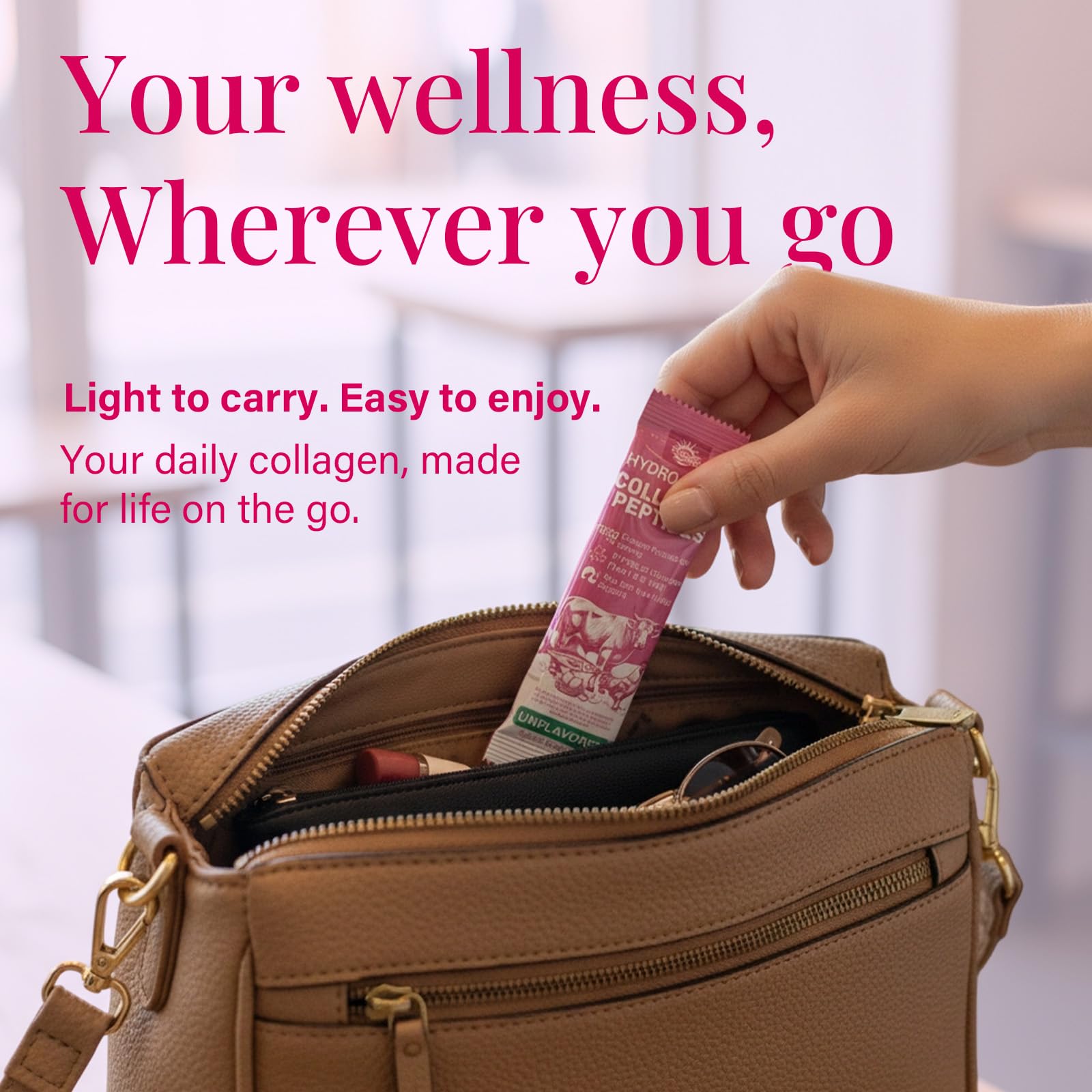 Sunshine & Rain on-the-go stick packs designed for busy mornings.
