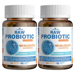 Sunshine & Rain Raw Probiotics bottle front, showcasing daily gut support.