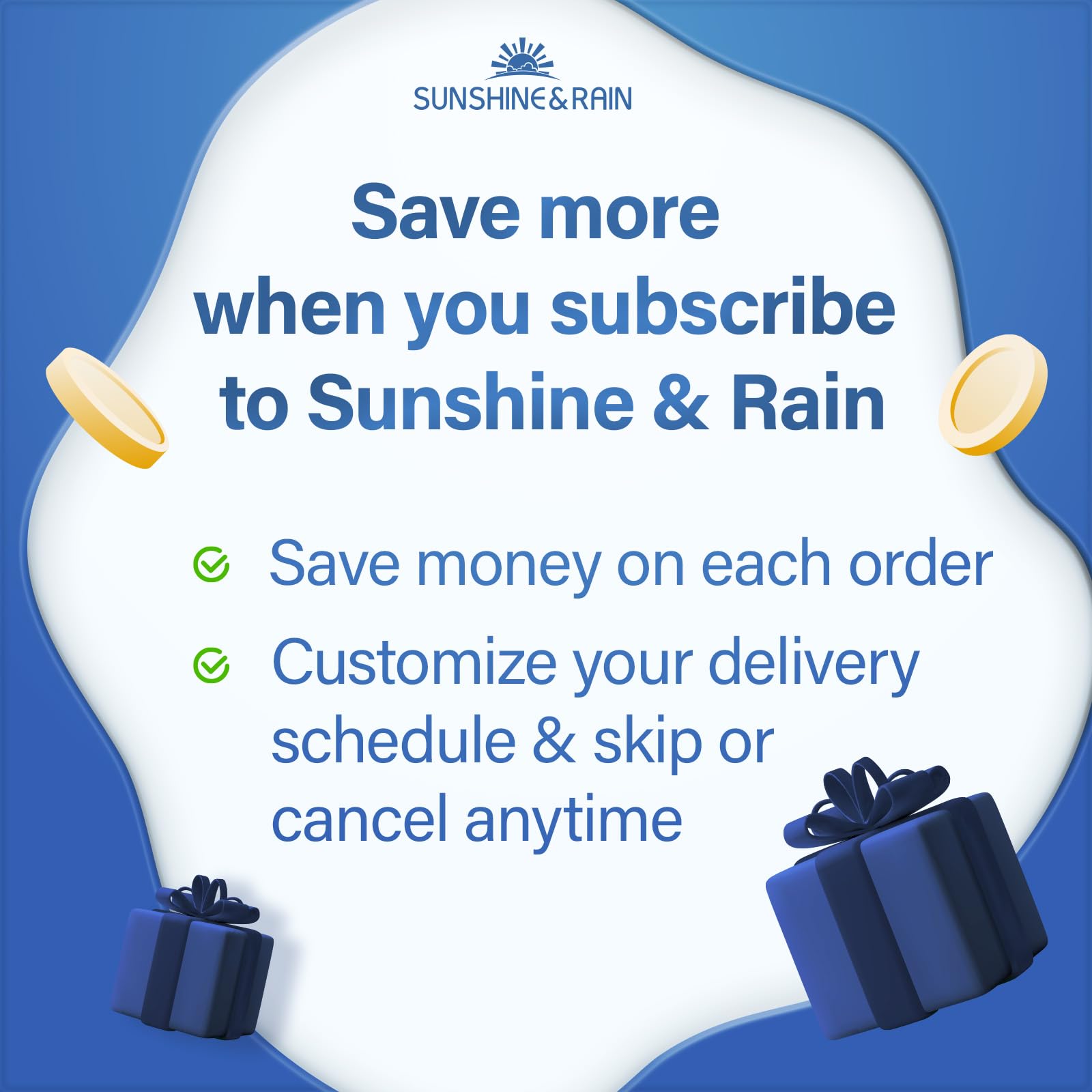 Sunshine & Rain bottle open conveys daily use and portability.