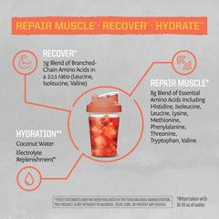 Sunwarrior Active Aminos mango in a glass emphasizes tropical flavor post-workout refreshment.