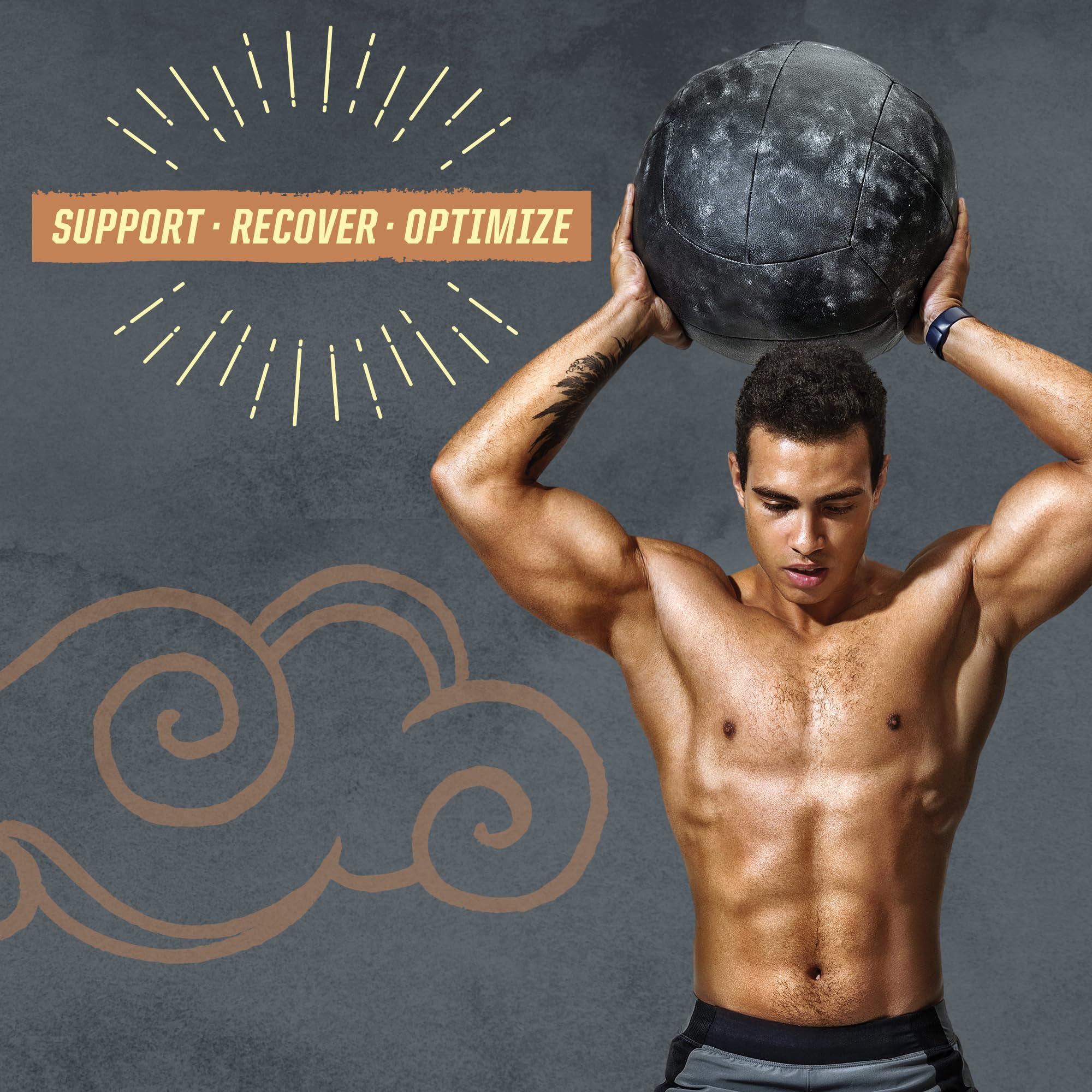 Sunwarrior athlete recovery lifestyle shot with protein powder