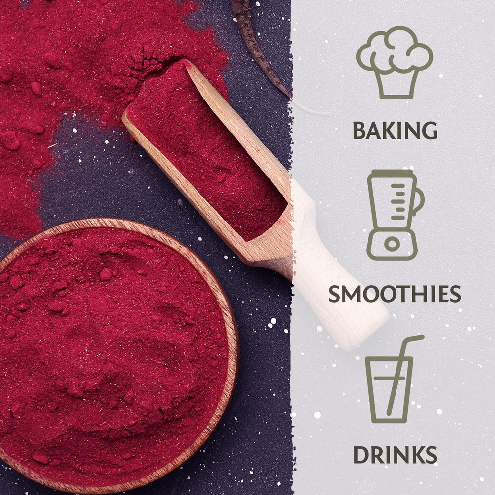 Smoothie bowl featuring Sunwarrior Beet Root Powder color and texture