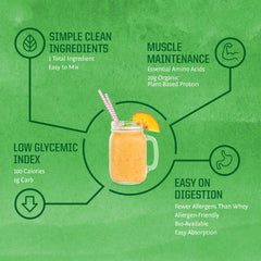 Sunwarrior Brown Rice Protein Shake Glass, creamy smoothie after workouts.