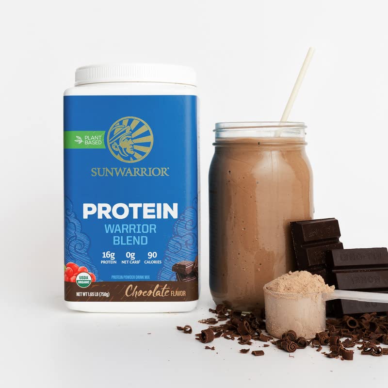 Sunwarrior chocolate organic protein nutrition panel supports keto friendly use