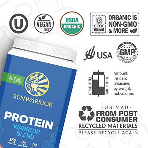 Sunwarrior chocolate organic protein scoop dispense for quick shakes