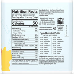 Sunwarrior Clear Protein Peach Mango dissolving in water for a quick protein boost.
