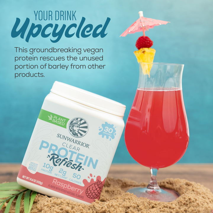 Sunwarrior Clear Protein pour with foam indicating quick hydration