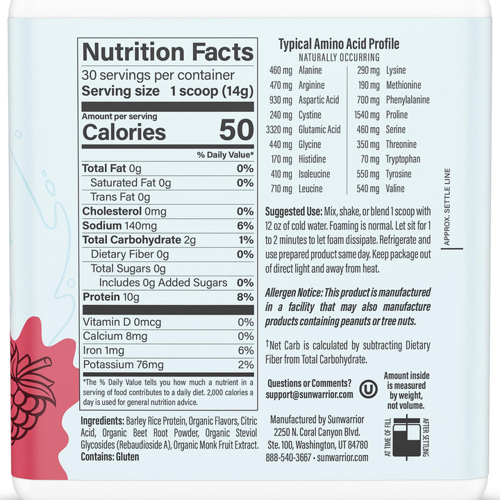 Sunwarrior Clear Protein Raspberry shake closeup showing light texture