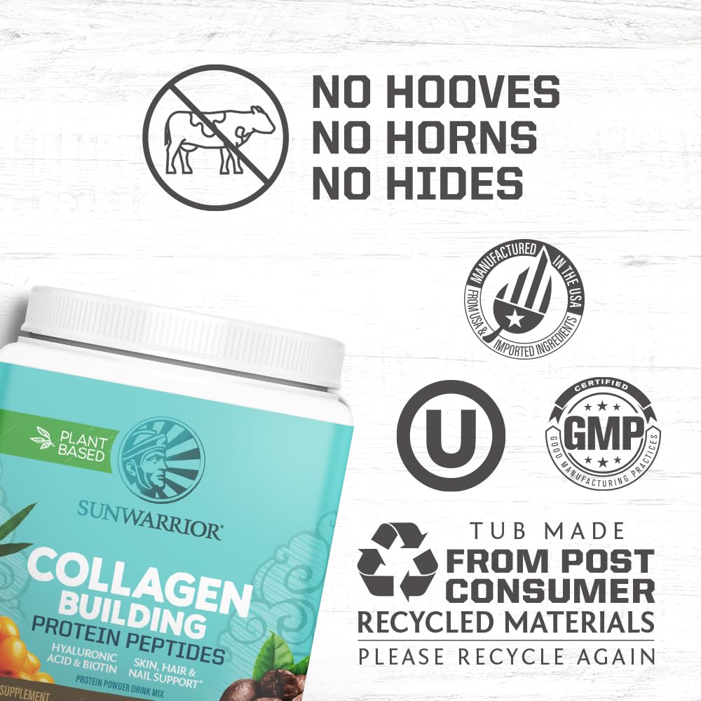 Sunwarrior coffee collagen powder blends into a cup of coffee.