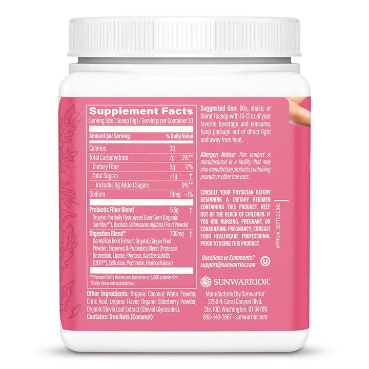 Sunwarrior Core Cleanse bottle with digestive blend promotes gentle detox and gut balance.