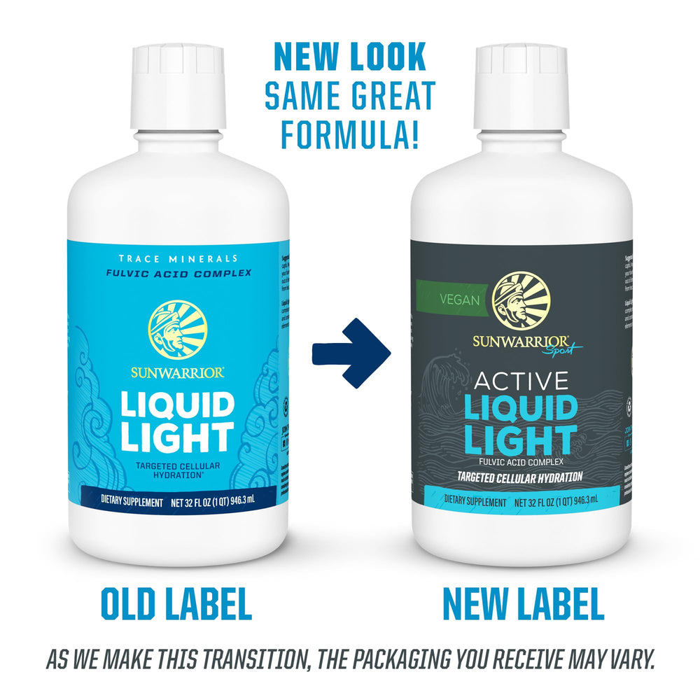 Sunwarrior Fulvic Acid Drops in a cup with ice.