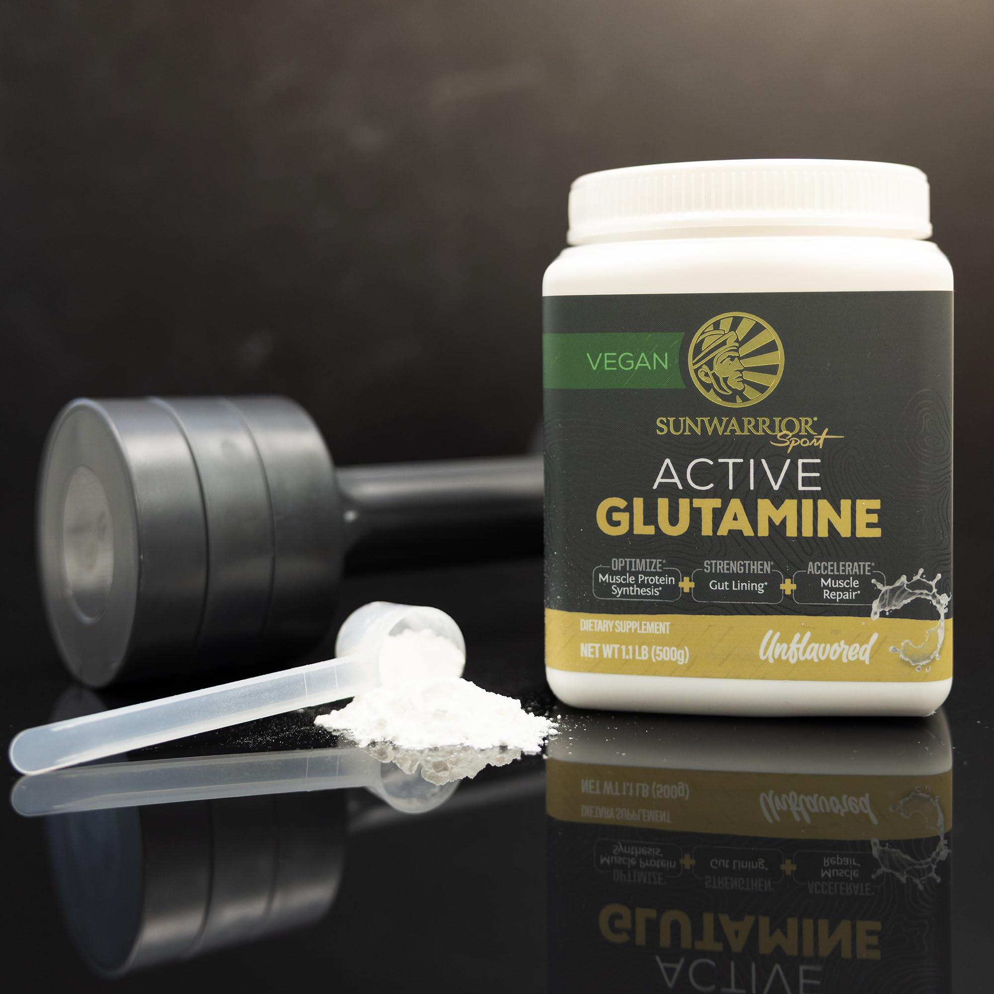 Sunwarrior L-Glutamine mixed beverage highlights seamless blending and neutral taste