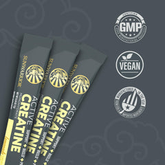 Sunwarrior Lemonade Active Creatine Stick dissolving in water for quick hydration and energy
