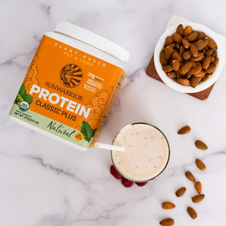 Sunwarrior low-carb protein powder offering balanced macros.