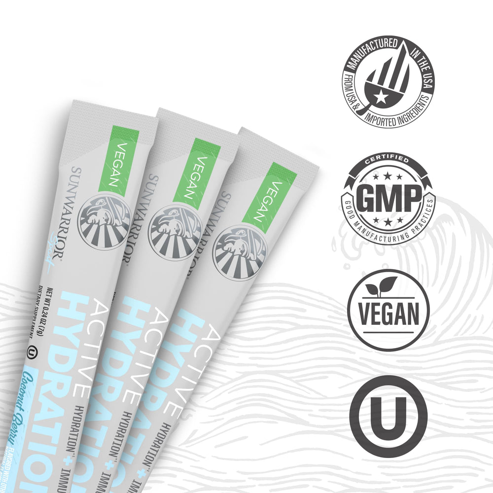Sunwarrior organic coconut water powder as a hydration base.