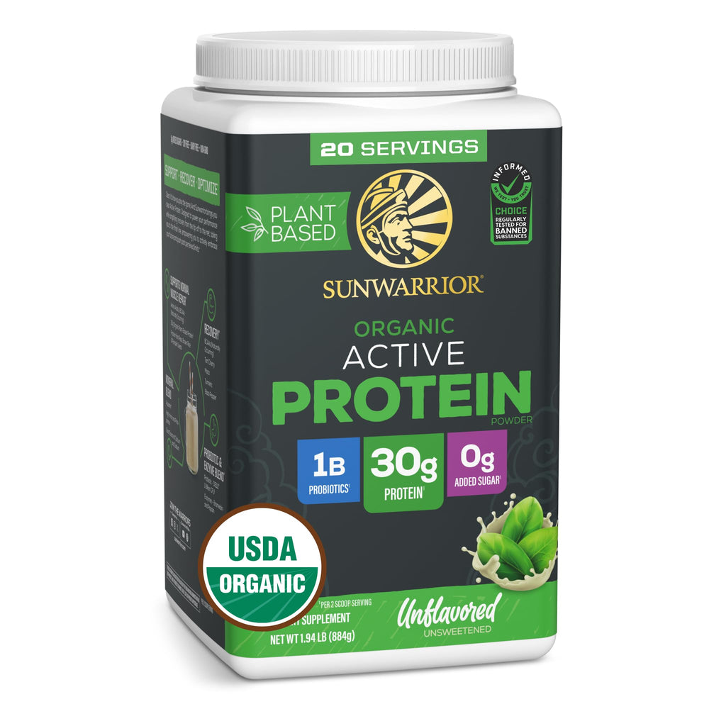 Sunwarrior Organic Plant Based Protein Powder scoop ready for a shake