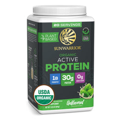 Sunwarrior Organic Plant Based Protein Powder scoop ready for a shake
