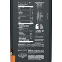 Sunwarrior protein label close-up emphasizing non-GMO and allergen-free ingredients