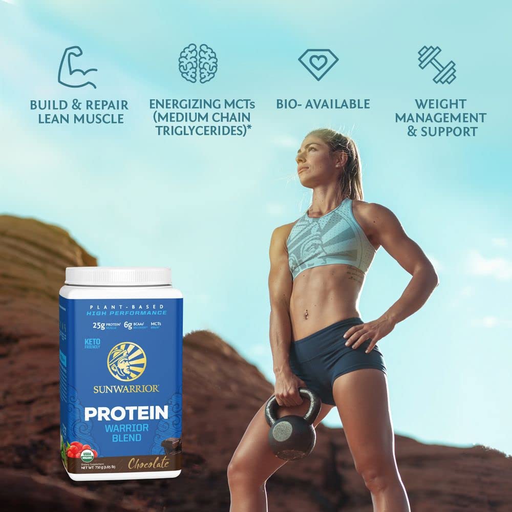 Sunwarrior front packaging showing organic plant-based formula.