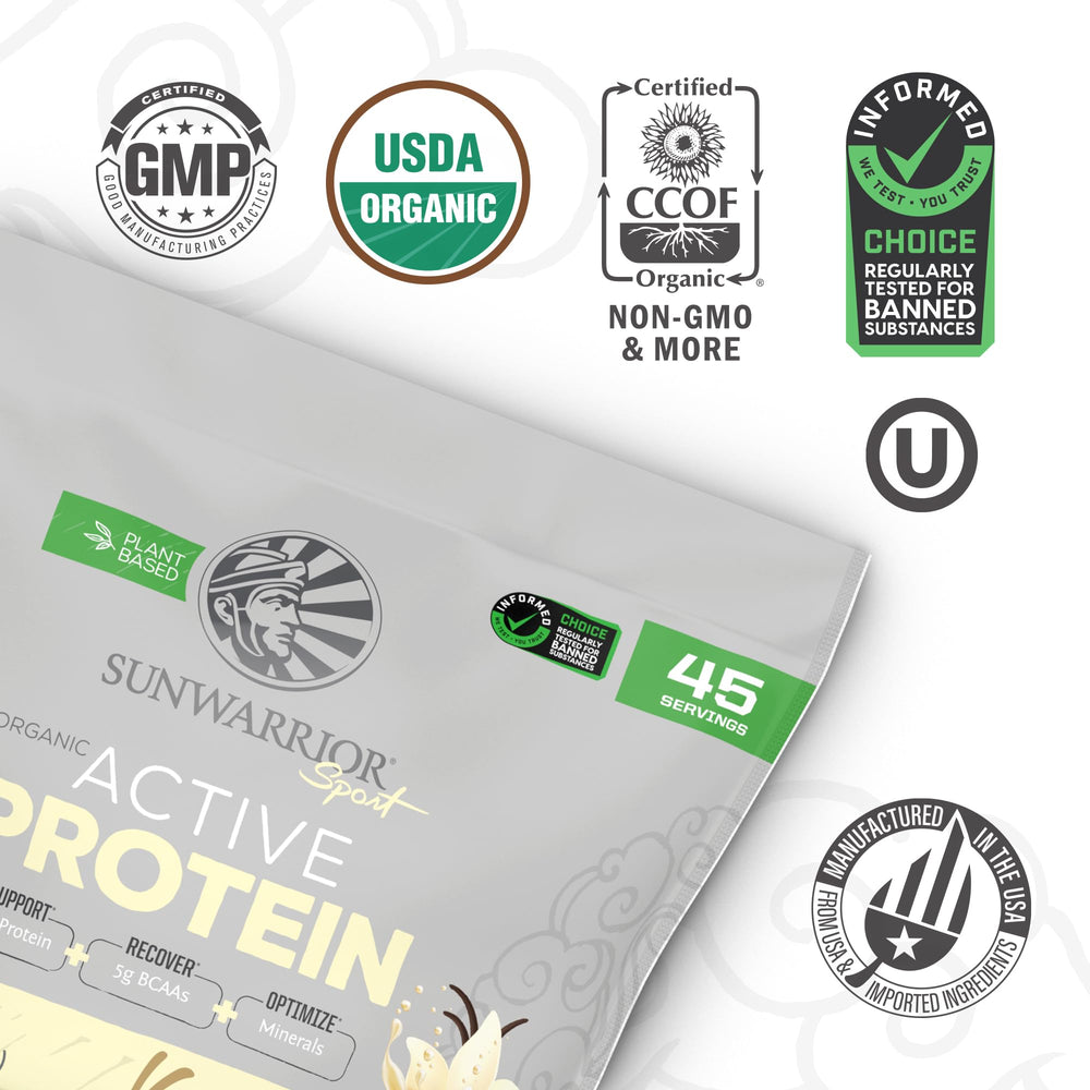 Sunwarrior vanilla plant-powered protein powder for dairy-free nutrition