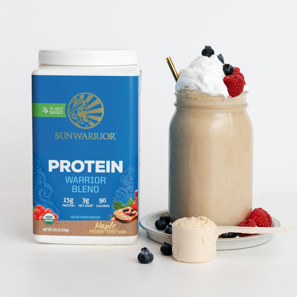 Sunwarrior post-workout protein serving supports quick energy and satisfaction.