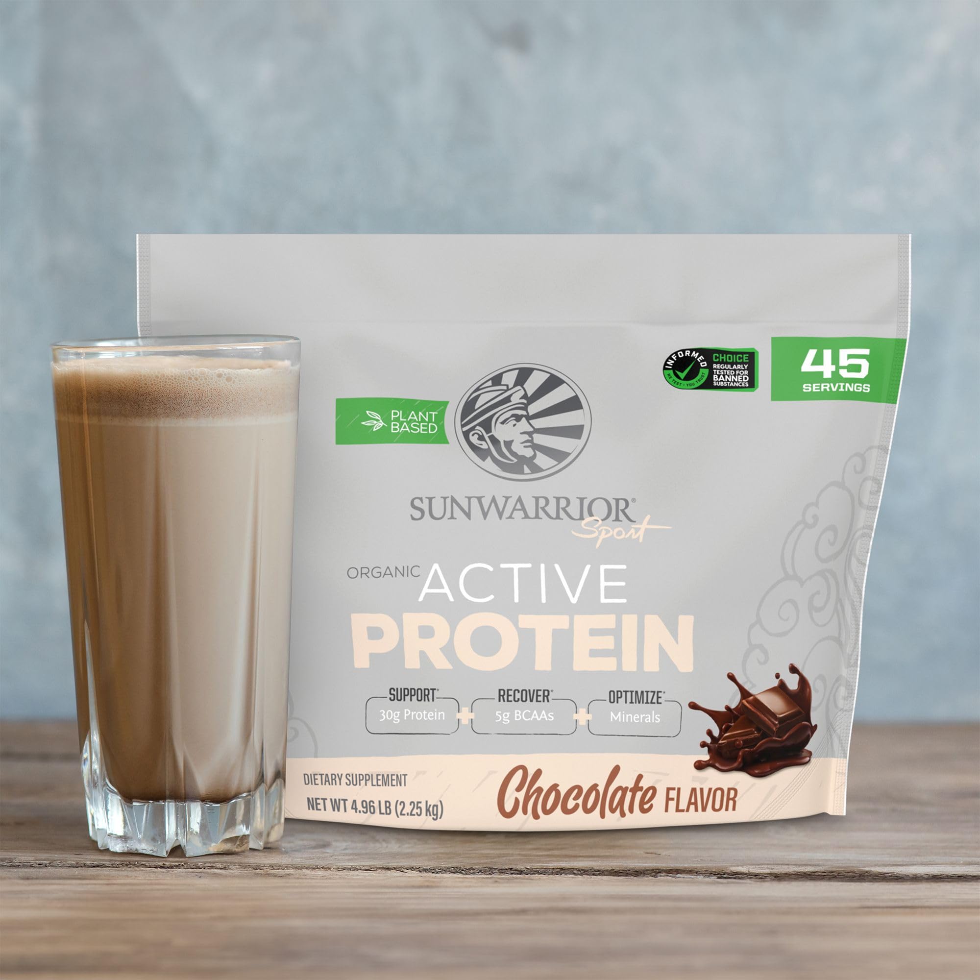 Sunwarrior probiotic and enzyme visuals highlighting gut-friendly support.