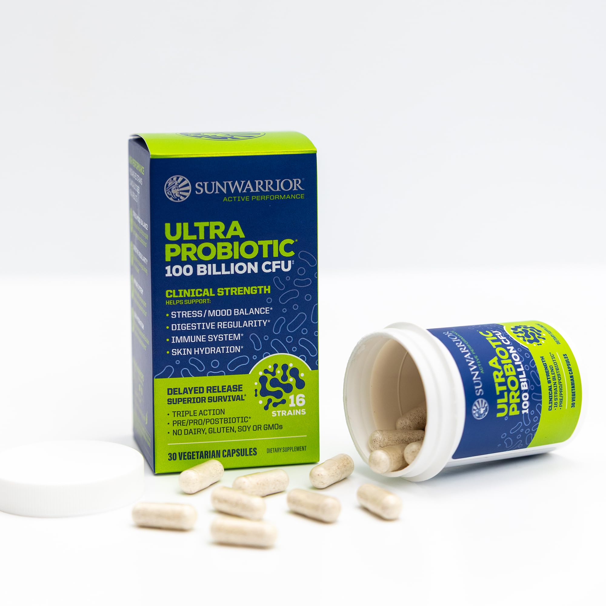 Sunwarrior digestive-skin health capsules support regularity and skin hydration.