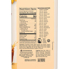 Sunwarrior pumpkin spice vegan protein scoop for quick, measured servings after workouts.