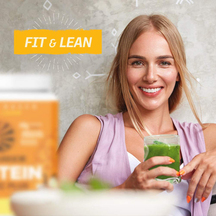 Sunwarrior ready-to-make shake idea using unflavored protein for versatility.