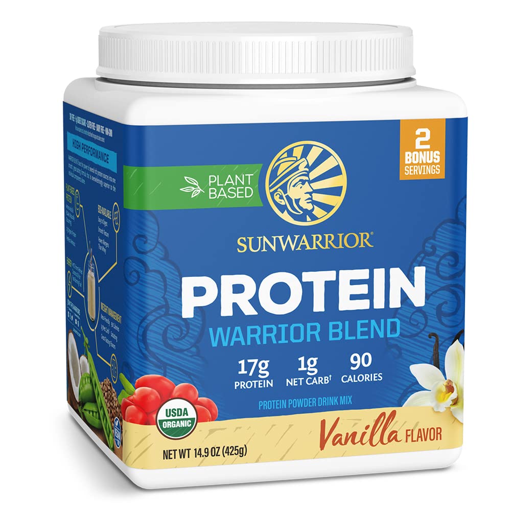 Sunwarrior vanilla vegan protein bottle pour for on-the-go energy