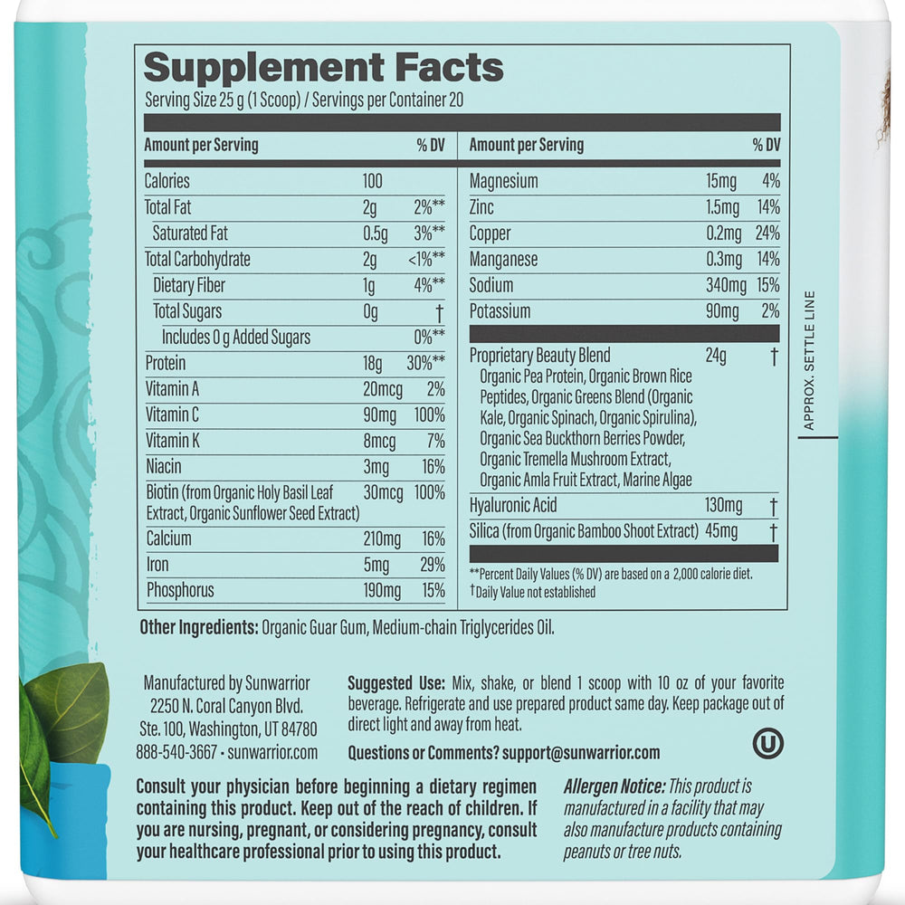 Sunwarrior collagen powder scoop for convenient daily use