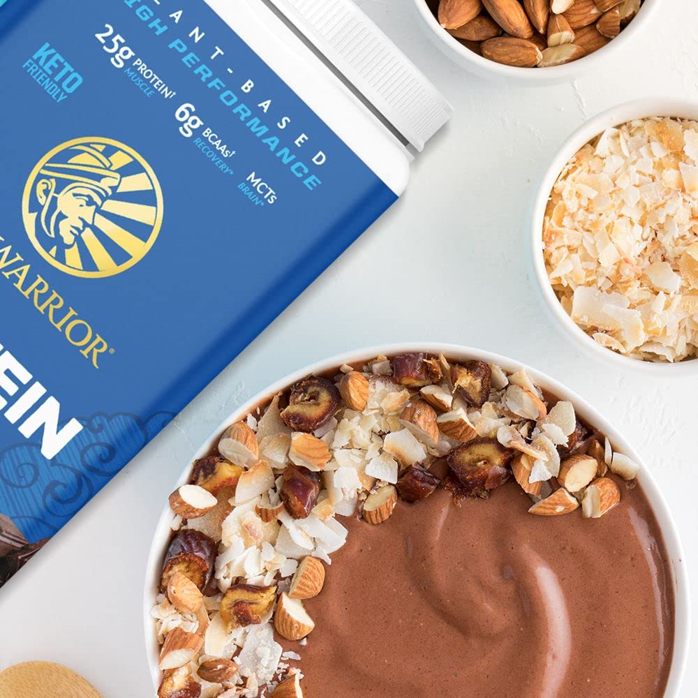 Sunwarrior vegan protein powder mixed in a glass for a shake.