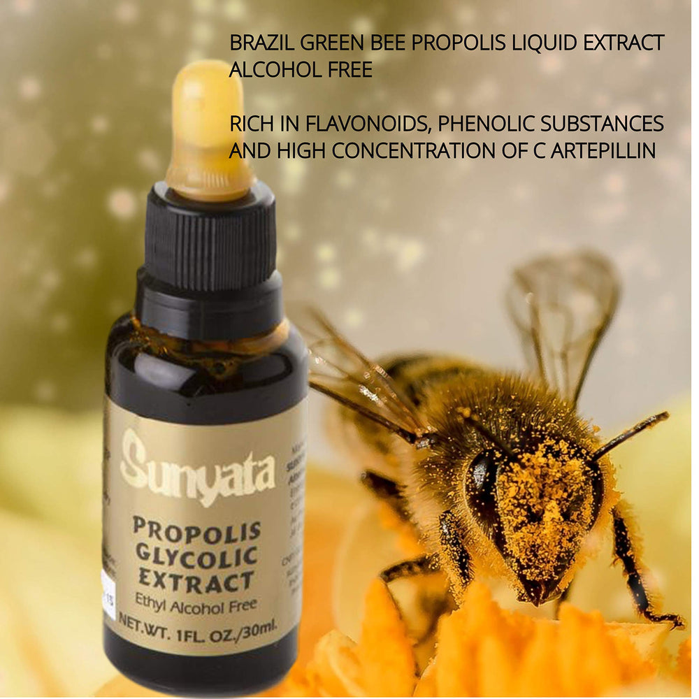 Sunyata green propolis maceration process hinting at potency and age