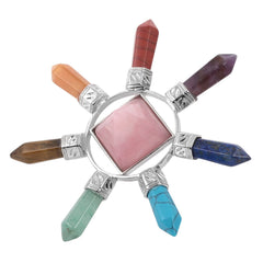 SUNYIK 7 Chakra energy generator with crystal pyramid supports chakra work and energy grids.