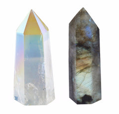 SUNYIK Angel Aura Quartz angel point crystal for calming energy during meditation