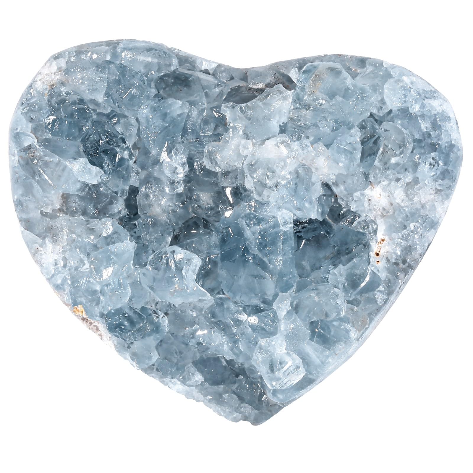 SUNYIK blue celestite cluster geode front view for desk calm