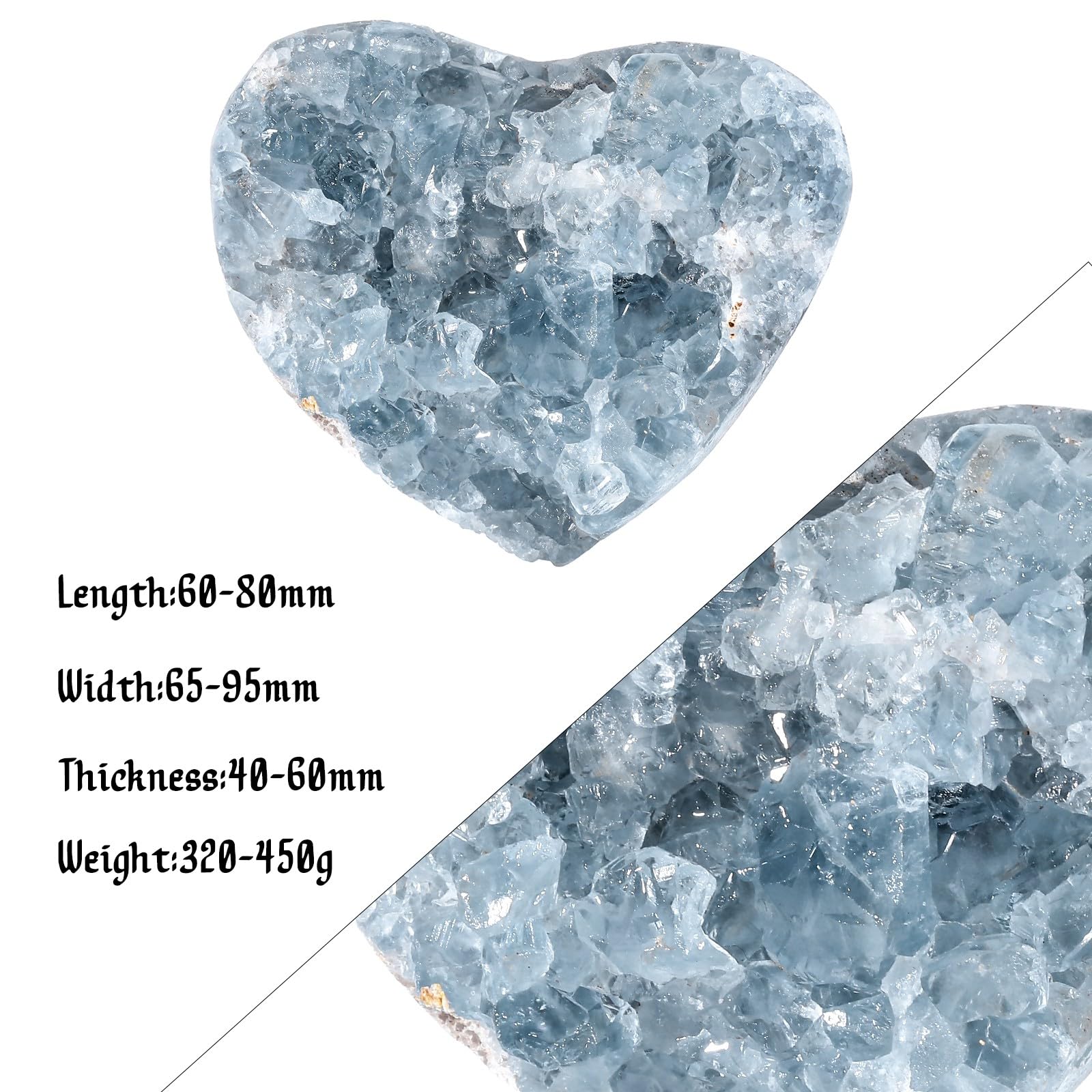 SUNYIK blue celestite cluster geode side view enhances ambient focus