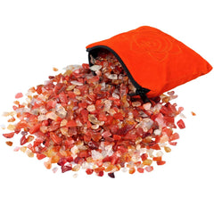 SUNYIK Carnelian pillow cover with chakra embroidery for meditation and display