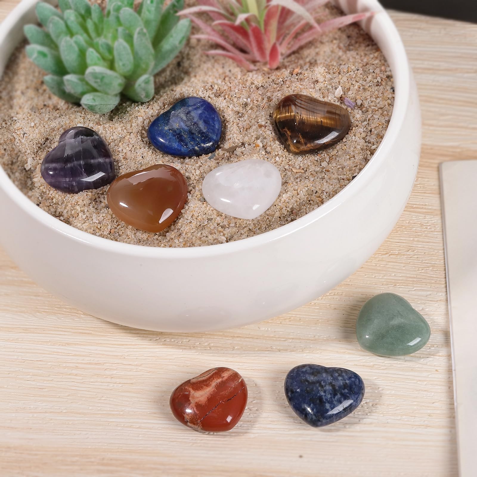 SUNYIK chakra-healing stones aligned to seven chakras for visual balance