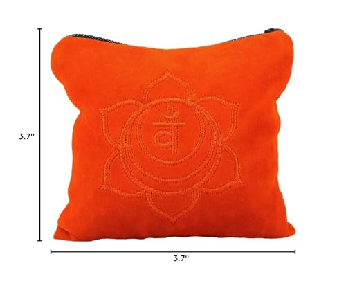 SUNYIK Citrine Sacral Chakra bag with embroidery for display