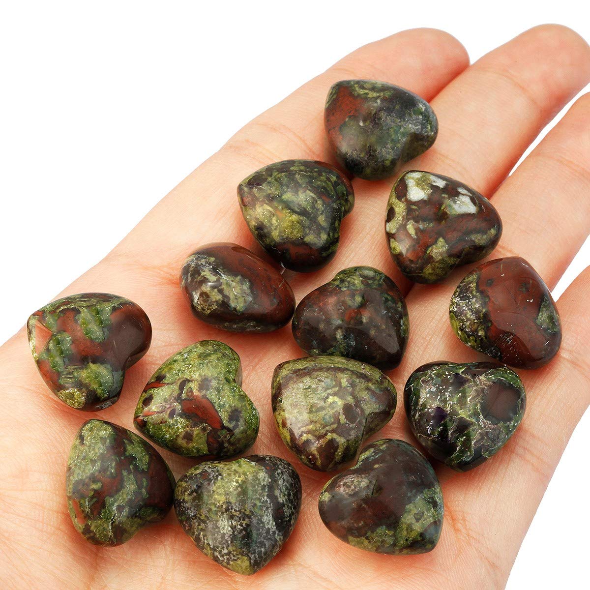 SUNYIK dragon blood jasper polished surface highlighting smooth warmth.