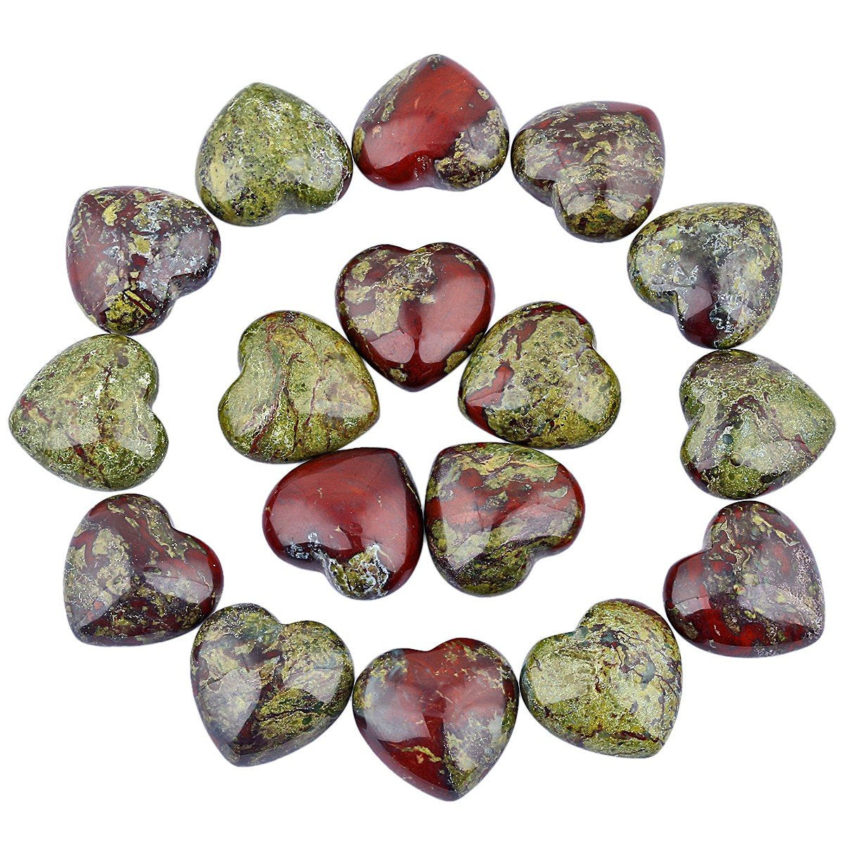 SUNYIK dragon blood jasper puff heart close-up for meditation and focus.
