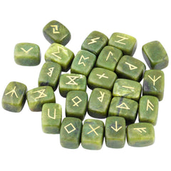 SUNYIK elder Futhark rune set with gold engraving for meditation and divination