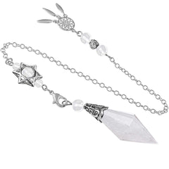 SUNYIK faceted crystal point pendulum for divination and meditation.