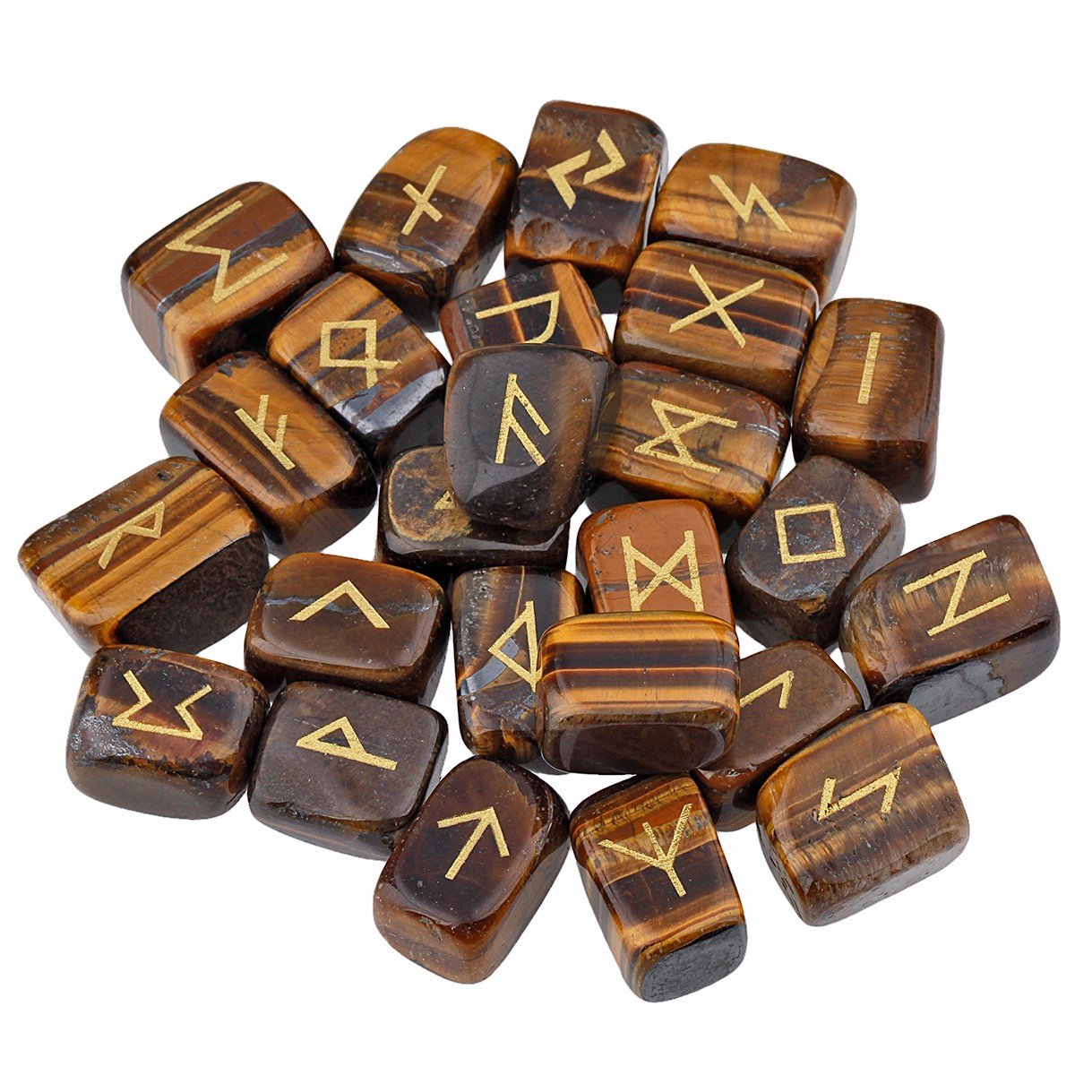 SUNYIK gold carved Elder Futhark runes add ancient charm